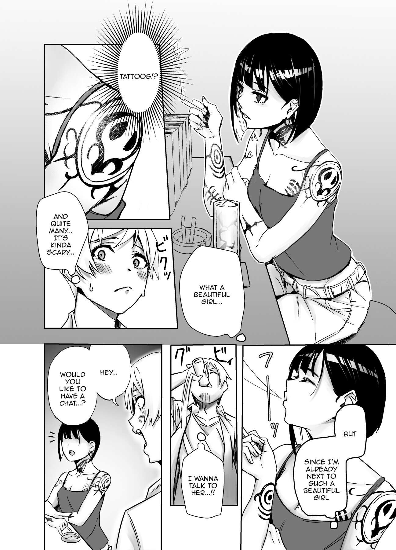 Hentai Manga Comic-The Perverted Love I Have With A Girl With Full-Body Tattoos That I Met At a Bar-Read-3